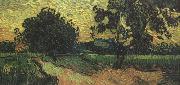 Landscape with thte Chateau of Auvers at Sunset nn04) Vincent Van Gogh